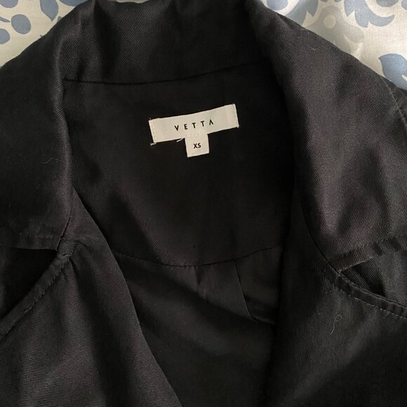 Vetta Capsule The Trench Black Coat Convertible Sleeveless Sz XS - Picture 12 of 15